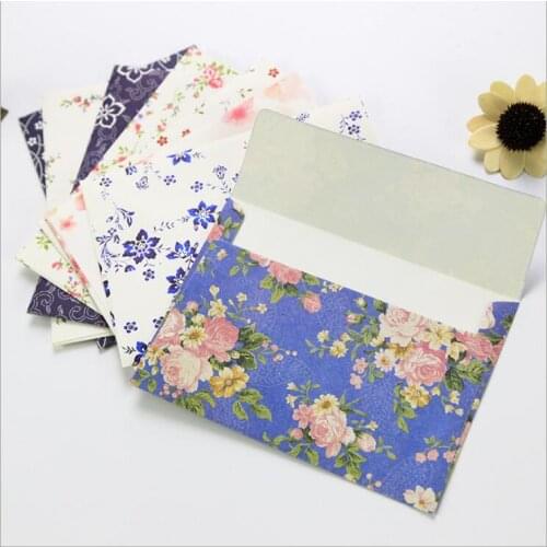 50 PCS/Lot Small Floral Envelope B6 Size Postcard Love Letter Envelope,Small Gift Paper Bags