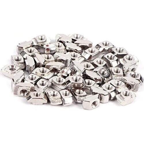 50 Pcs M5 T-Slot Hammer Head Nut 2020 Series Aluminum Profile Extrusion Slot European Standard (M5 x 10 x 6mm)