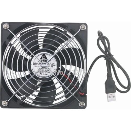 Gdstime 10pcs TV Box Wireless Router 120x25mm 120mm DC 5V USB Power Silent Computer Fan 12cm Fan grill and Cooling Fan Screws