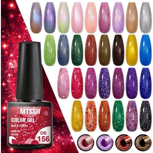 Glitter Color Nail Gel Polish Manicure For Nails Semi Permanent Base Top Coat Soak Off Nail Art Gel Nail Polish Nail Varnishes