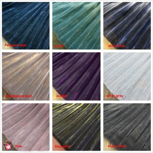 2 meters 150cm 59" width shiny pleated accordion mesh tulle fabric dress clothes materials MM469