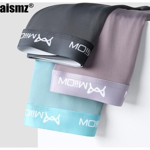 Aismz 3Pcs/lot Men Boxershorts Ice Silk Seamless Boxer Shorts Mens Underwear Breather Comfortable Male Panties Summer Cool New