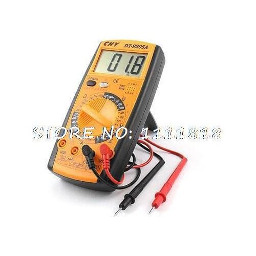 AC DC Volt Amp Ohm Meter Digital Multimeter Gauge w 2 Probe Leads