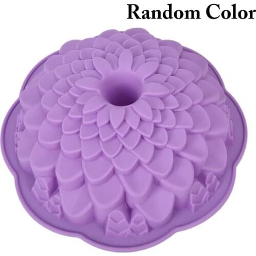 Flower Shape Silicone Cake Mold Non-Stick Sunflower Bread Mold DIY Baking Mold Random Color Kitchen Accessories Pizza Bakeware