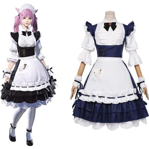 FINAL Cosplay FANTASY Lalafell Cosplay Costume Maid Dress Outfit Halloween Carnival Outfits Fancy Dress