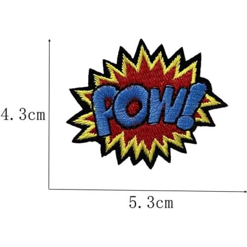 T shirt Women letters iron on patch embroidered POW! deal with it biker patches for clothing stickers 3d t shirt mens