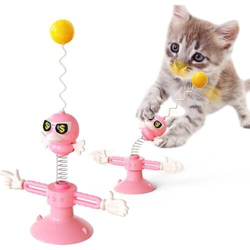 Cat Toys Interactive Toys for Cats Accessories 360 Rotation Spring Teaser Toy for Kitten Cat Scratcher Games Ball Pets Supplies