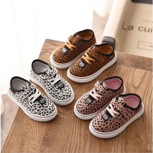 JY 2020 Children girls casual shoes Girl Leopard Shoes Flat Shoes white brown pink 21-30 K5 TX17