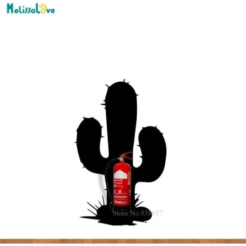 Cactus Design Fire Safety Fire extinguisher camouflage Sticker Waterproof Removable Vinyl wall sticker Wallpaper BA331