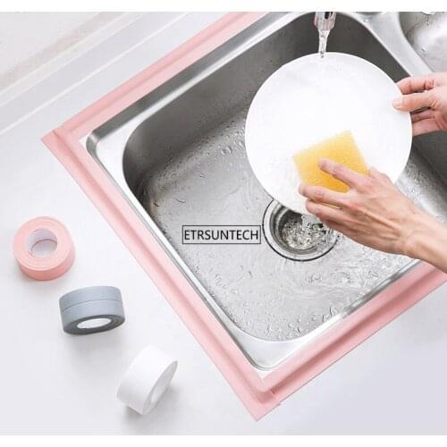50pcs Bathroom Sink Bath Sealing Strip Mould Proof Tape PVC Self adhesive Waterproof Wall Sticker Plaster for Kitchen