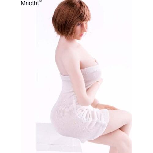 Mnotht 1/6 Female Perspective Strapless Skirt Model Sexy Tight Dress Toy Silver/Pink Clothes For 12in Soldier Action Figure m4n