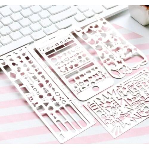 NEW Creative toys Metal Ruler Drafting Tools Stationery For Students Drawing Toys Set Learning Art toys For Children