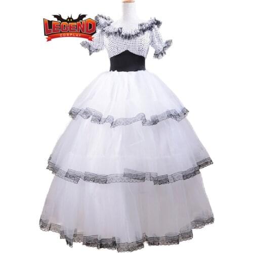 Gone with the wind Scarlett O'hara cosplay dress white ball gown white civil war southern belle dress cosplay costume