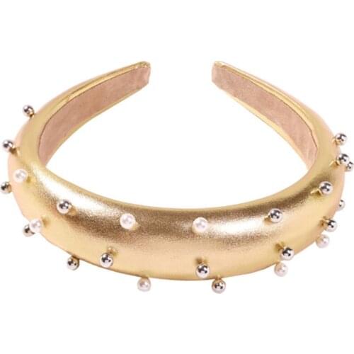 NEW leather puff with rivert girls headband hairbands fashion hair accessories dressy headband