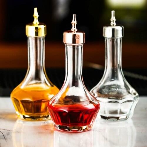 Professional Bartender Tools Cocktail Bitter Bottle Wood Cork Bar Mixologist Accessories Absinth Vermouth Mini Wine Drop Bottles