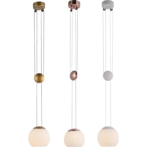 Simple and modern dining room glass chandelier Bedroom study hotel room personality creative Nordic lifting chandelier