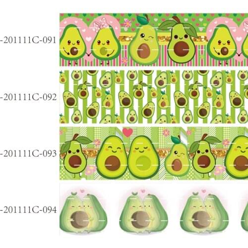 50 yards/lot) Hot sale 38MM 75MM avocado printed grosgrain ribbon