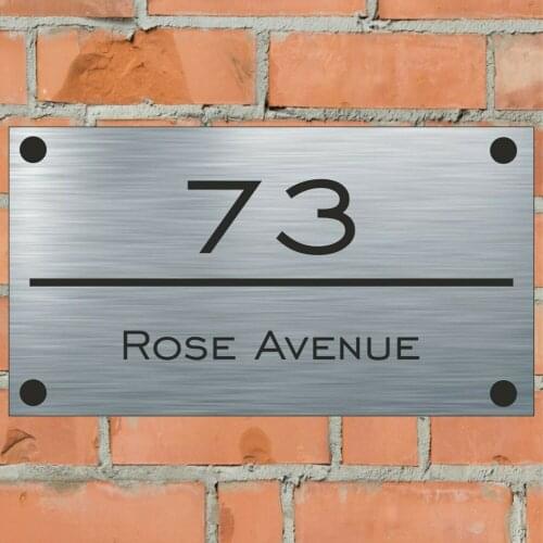 Rose Avenue Aluminium House Sign Personalised - House Name/Number & Street Name