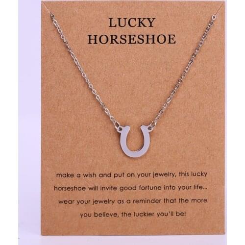 Lucky Horseshoe Clover Pendant Choker Necklaces Women Men Unisex Fashion Wholesale Jewelry Christmas Gift Drop Shipping