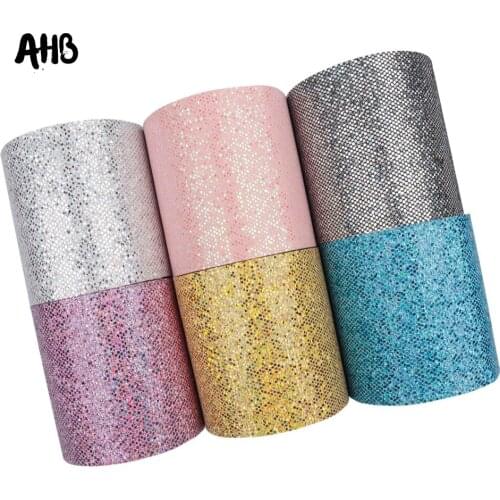 AHB 75mm Mesh Glitter Ribbon Shiny Sequin Ribbon Colorful Snake Pattern DIY Girls Gift Accessories Party Handmade Decor Material