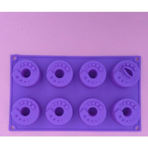 8 cavity Donuts shape silicone mold fondant cake decoration mold ice mold resin clay craft mold DIY tool