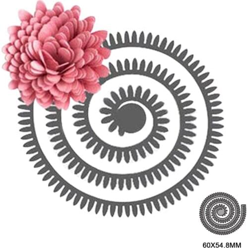 Spiral Flower Metal Cutting Dies for DIY Scrapbooking Album Paper Cards Decorative Crafts Embossing Die Cuts Christmas 2021new