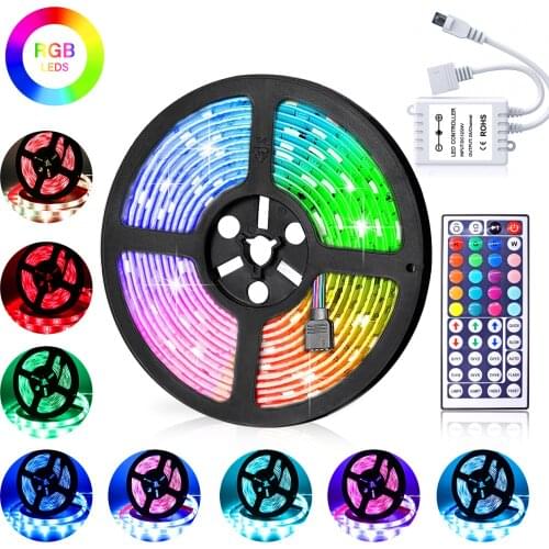 Led Lights 16.4ft for Bedroom Smart Work with Music Sync Color Changing Tape 24 Key Remote Flexible 5050 Ribbon