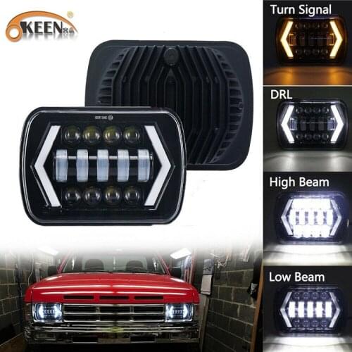 OKEEN 7inch LED Headlight For Toyota Nissan Pickup Truck 12V 24V DRL Turn Signal Light High Low Beam Head Lamp For Ford F250 GMC