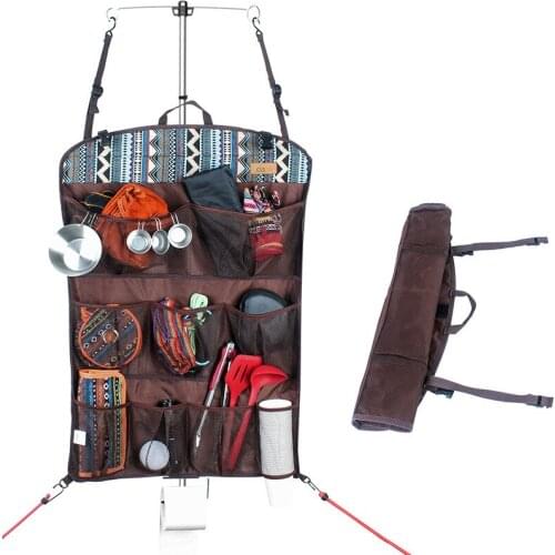 Outdoor multi-functional storage hanging bag portable tent home wall pocket door rear net