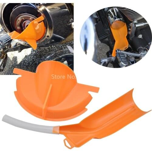 Primary Orange Oil Catcher Drain Oil Fill Funnel Drip-Free Fit For Harley XL VROD FLS FLH Honda Yamaha models