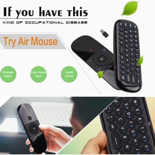 Wechip W1 Double-sided Air Flying Mouse Keyboard Touchpad Game Smart Remote Control For Andriod TV Box Air Mouse Controller