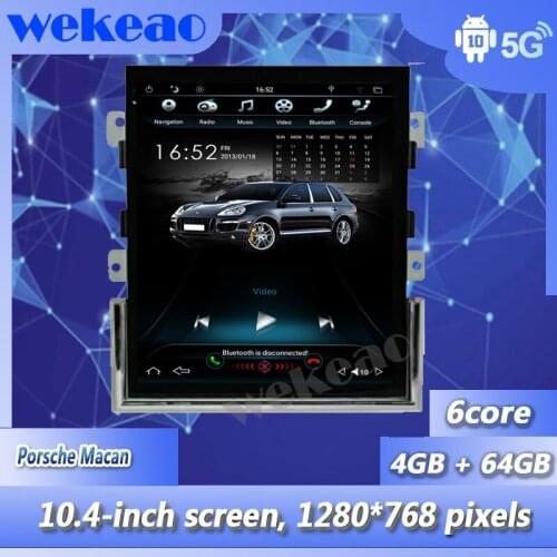 Wekeao Vertical Screen Tesla Style 10.4'' 1 Din Android 9.0 Car Radio For Porsche Macan Car DVD Player Auto GPS Navigation 2017
