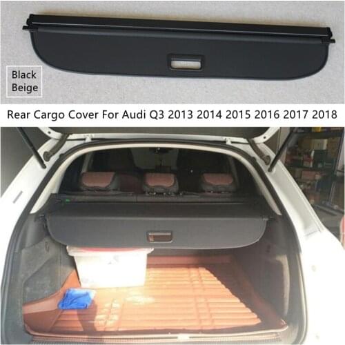 Rear Cargo Cover For Audi Q3 2013-2018 Privacy Trunk Screen Security Shield Shade Black Beige Auto Accessories High Quality