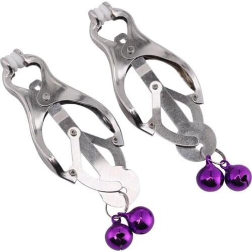 MaryXiong Strong Nipple Clamps Bell Adjustable Breast Labia Clips Clit Clamp Sex Toy Product for Couple Women Fetish Adult Game