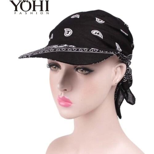 Hot Sale unisex sun cap paisley Fitted Bandana Hat outdoor sun bandans cap Head Scarf bandit turban cap for men and women