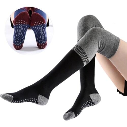 Women Color Block Stockings Adults Over The Knee Casual Anti-slip Sport Hosiery Yoga Socks Soft Breathable Thigh High Stocking