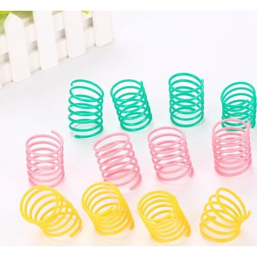 10pcs Cat Toy Springs Pet Plastic Spring Cat Toy Balls Colorful Springs Pet Interactive Toys Cat Supplies pet playing