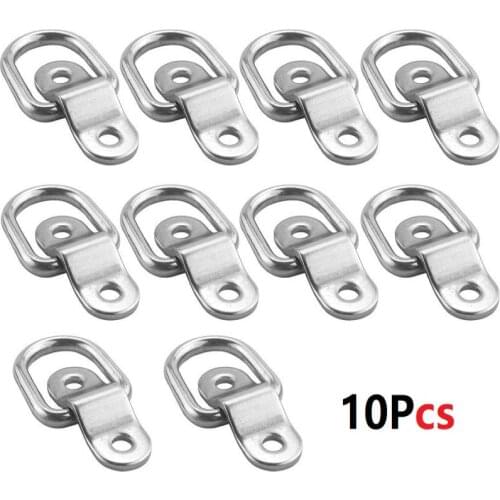 10PCS Cargo Lashing Surface Mount D Ring Staple Cleat Tie Down Ring Trailers For Trucks Horsebox Boat Ropes Car Fastener Clip