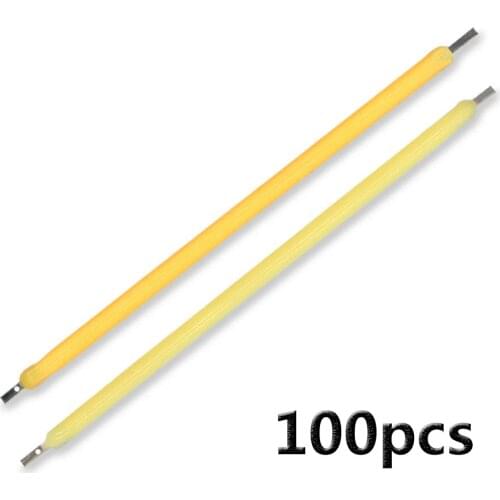 100pcs DC3V 68MM High Brightness LED Filament Bulb Lamp Warm Flexible Filament LED Diode For Holiday Decoration DIY Accessories