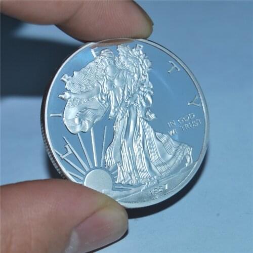 1987 $1 American Eagle Silver Dollar Coin 1 Oz 999 Fine BU Jackpot Enterprises 50pcs/lot Free Shipping