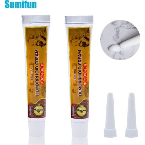 Sumifun 2pcs Hemorrhoids Ointment Internal And External Anal Fissure Cream Pain Reliving Chinese Medical Plasters D2433