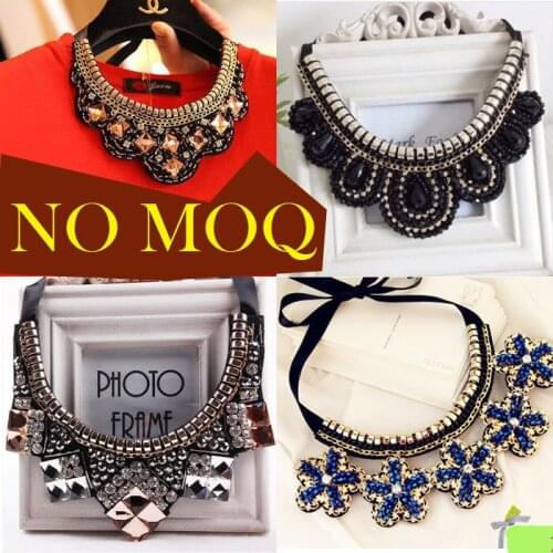 2015 new vintage statement crystal necklace bead punk collares pearl necklace wedding accessories bohemian statement necklace