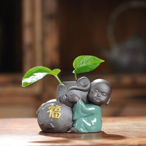 2021 Creative Ge Kiln Ceramic Small Vase Hydroponic Green Flower Vase Dried Flower Vase Tea Table Home Furnishing Living Room
