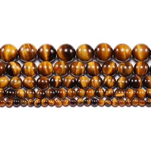 4 6 8 mm AAA Natural Stone Yellow Tiger Eye Agat Round Beads Loose Spacer Bead For Jewelry Making DIY Bracelet Accessories