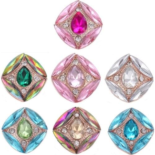 5pcs/lot New 18mm Snap Jewelry Lot Round Metal Snaps Rose Gold Flower 18mm Snap Buttons Fit DIY Snap Button Bracelet