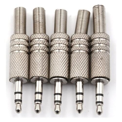 5PCS Replacement 3.5mm 3 Pole Male Repair Headphones Audio Jack Plug Connector Soldering For Most Earphone Jack