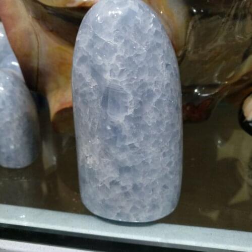 650g crystal stone natural celestite quartz stand stone polished Celestite Quartz Crystal for decoration