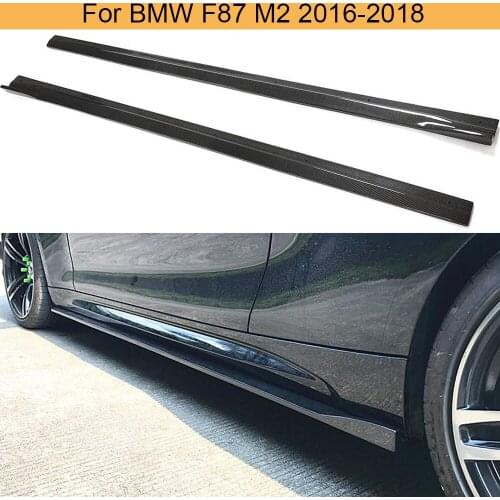 Car Side Skirts Body Kits For BMW F87 M2 2016 - 2019 Door Bumper Side Skirts Protector Extension Lip Aprons Bodykit Carbon Fiber