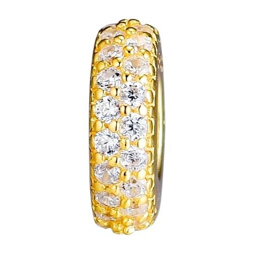 CKK Fits Pandora Charms Bracelets 925 Sterling Silver Clear CZ Abstract Spacer Beads for Jewelry Making Berloque