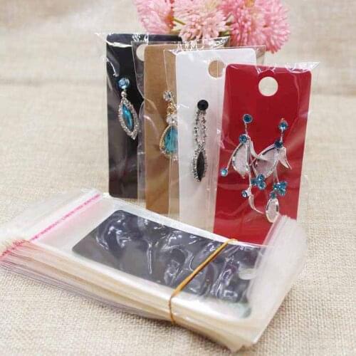 4*9cm kraft/black /white/hotpink paper jewelry decorative display card earring package hang tag card100pcs +100opp bag